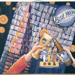 Blue Moon Hand Painted Art Work