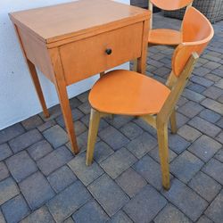 Beach Inspired Small Desk / Nightstand And Chair