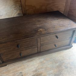 Heavy wood coffee table and side tables