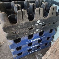 plastic bottle carriers, or crate