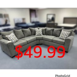 Grey Chenille Sofa And Loveseat 