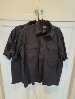 2x 5.11 Tactical Short Sleeve Black Button-Up Shirts -- Men's Size Large