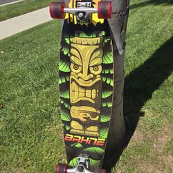 I Like new Skateboard Bahne 80A Tropical Tiki 37 inch Longboard Maple Wood 11(contact info removed) Mancave Tiki Bar Decor