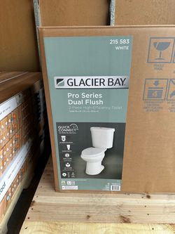 Glacier Bay 12 in. Rough In 2-Piece 1.0 /1.28 Dual Flush Elongated Toilet in White, Seat Included