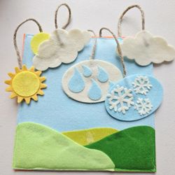 Preschool Busy Book Page-Felt Weather Learning Activity