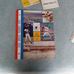 Padres 1976 Official Score Book, Randy Jones Signed