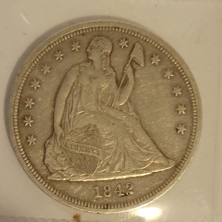 1842 Seated Liberty Silver Dollar