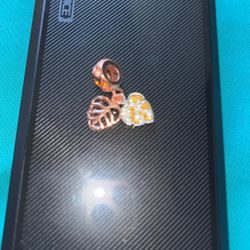 Rose goldstone Heart Pendant Charm