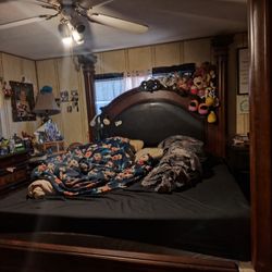 Cal King Bed frame / Mattress w /used Box Spring