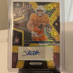 Panini Prizm Draft Picks Cam Skattebo Saturday Star  Gold Auto /15 SSP