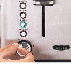 BELLA STAINLESS STEEL TOASTER- LIKE NEW!!