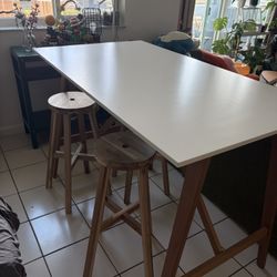 IKEA Dining Table / Desk With 4 Stools 