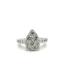 14kt White Gold Diamond Pear Cluster Womens Ring 7.30grams 1.6ctw Size 7 168842 11