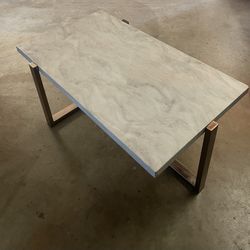 Acme Feit Coffee Table in Faux Marble & Champagne 8310