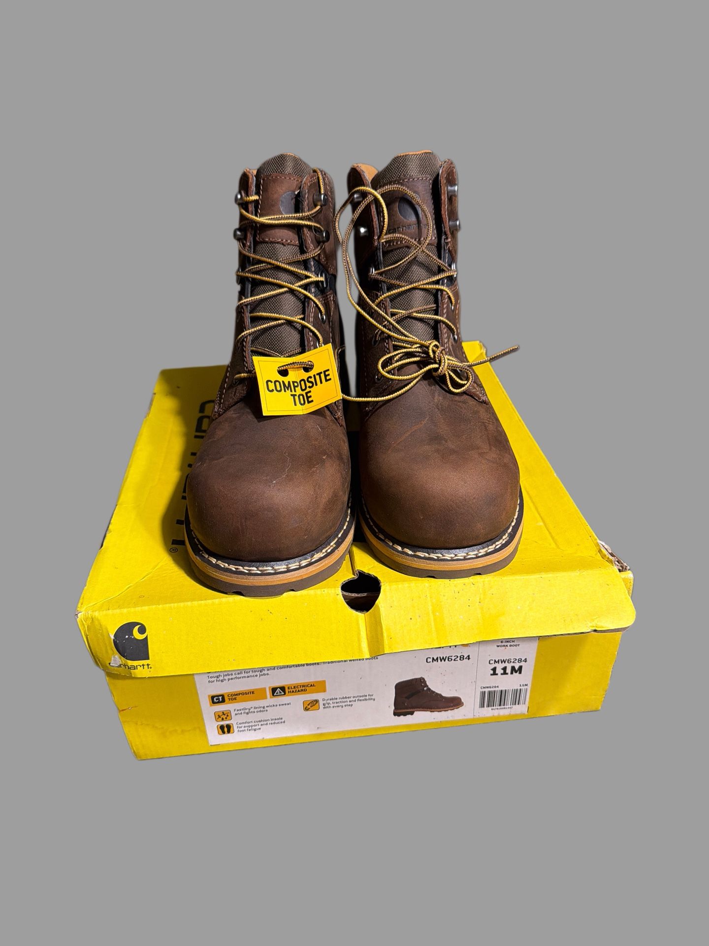 Men's Traditional Welt 6 in. Lace Up Work Boot - Composite Toe - Brown