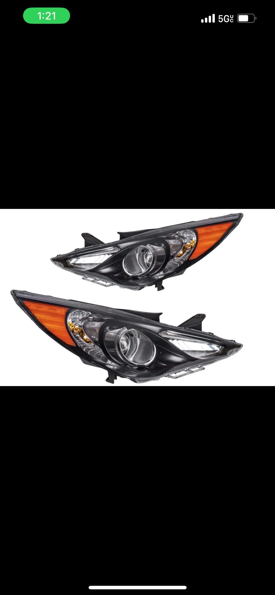 KAX Headlights For Hyundai Sonata 2011-2014 Black Housing Headlights Assembly