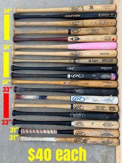 Baseball Wood Bats $40 Each Firm Have More Equipment Available