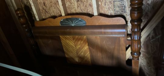 vintage 1930s vintage Art Deco waterfall style bed frame
