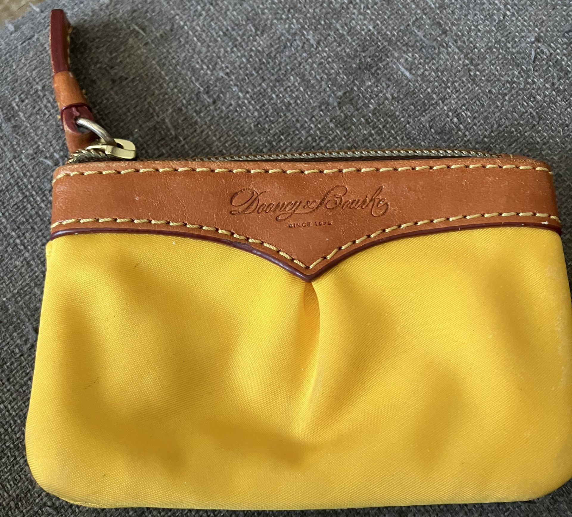 Dooney And Bourke, Yellow And Leather Change Purse Handbag