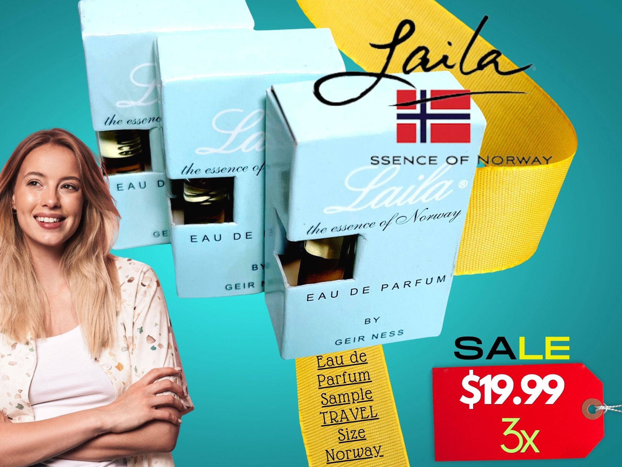 Laila Essence Of Norway Perfume/ 3 Travel Size.