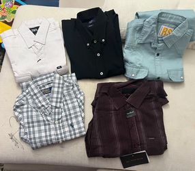 Bundle of 5 Men's Button-Up Shirts straight fit