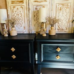 2 Black Nightstands 