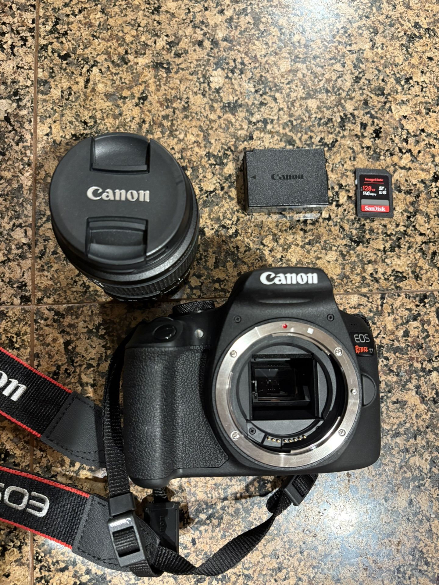 Canon - EOS Rebel T7 DSLR Video Camera with 18-55mm Lens - Black