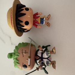Timeskip Luffy and Wano Zoro One Piece Funko Pops 