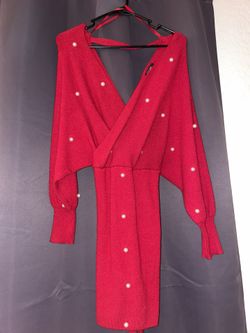 Red Long Sleeve Dress, Size L