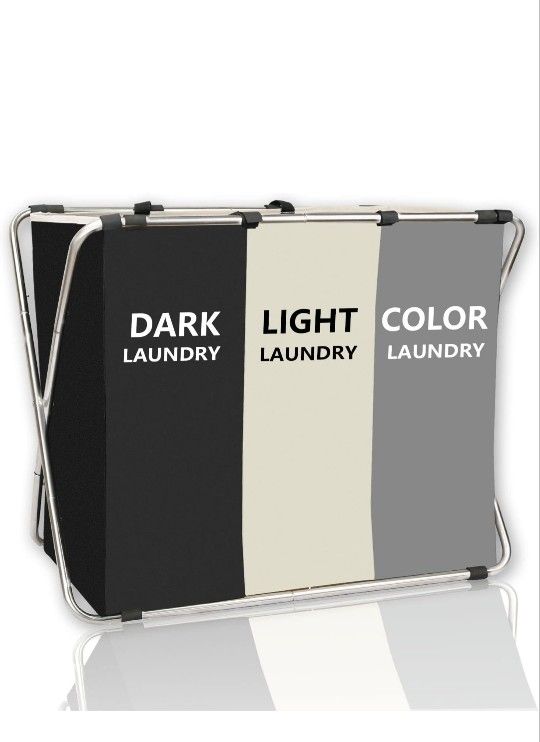 180L Laundry Basket Sorter, Large 3 Section Collapsible Laundry Hamper for Laundry Room Organization, 28" x 21"x 15" Dirty clothes Hamper Bag for Bedr
