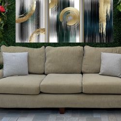 (Free Delivery 🚚) Large Corduroy Dark Tan Couch