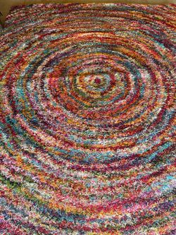 Multicolor Spiral Shag Area Rug