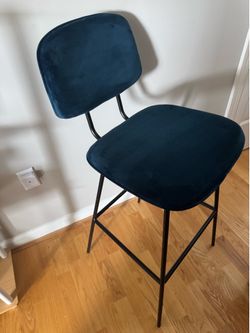 1 Velour bar stool, see photo for height, like new!