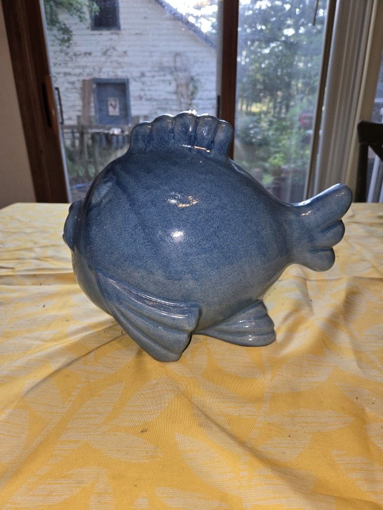 Fun Blue Ceramic Fish Decor