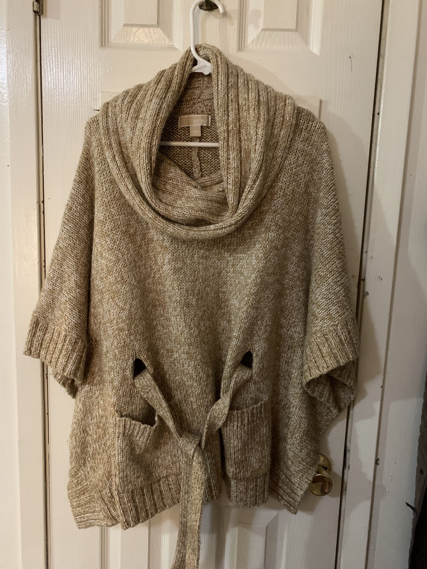Michael Kors Knit Cowel Neck Poncho S/m