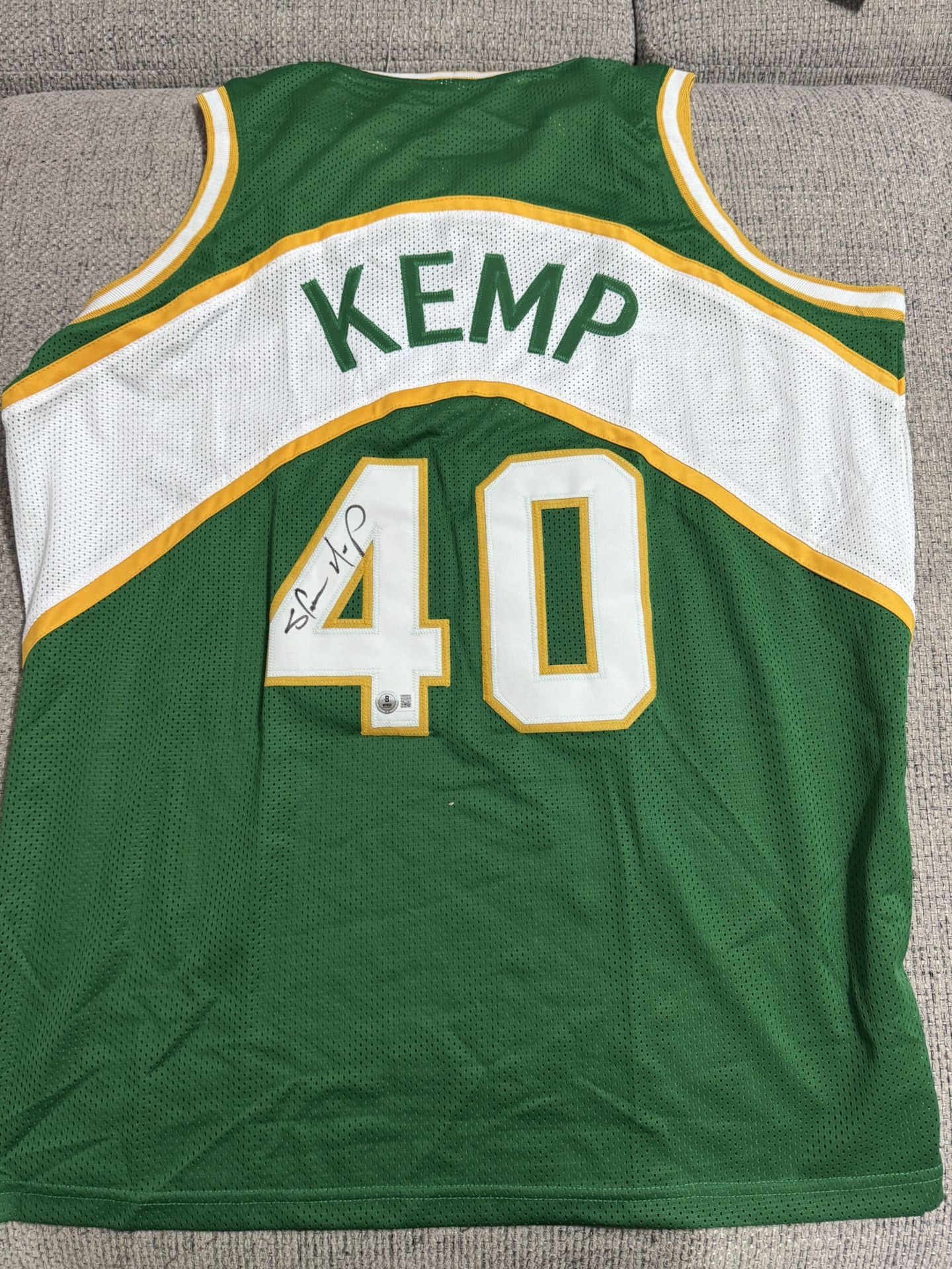Shawn kemp Signed Autograph Custom Jersey - Beckett Coa - Seattle Super Sonics