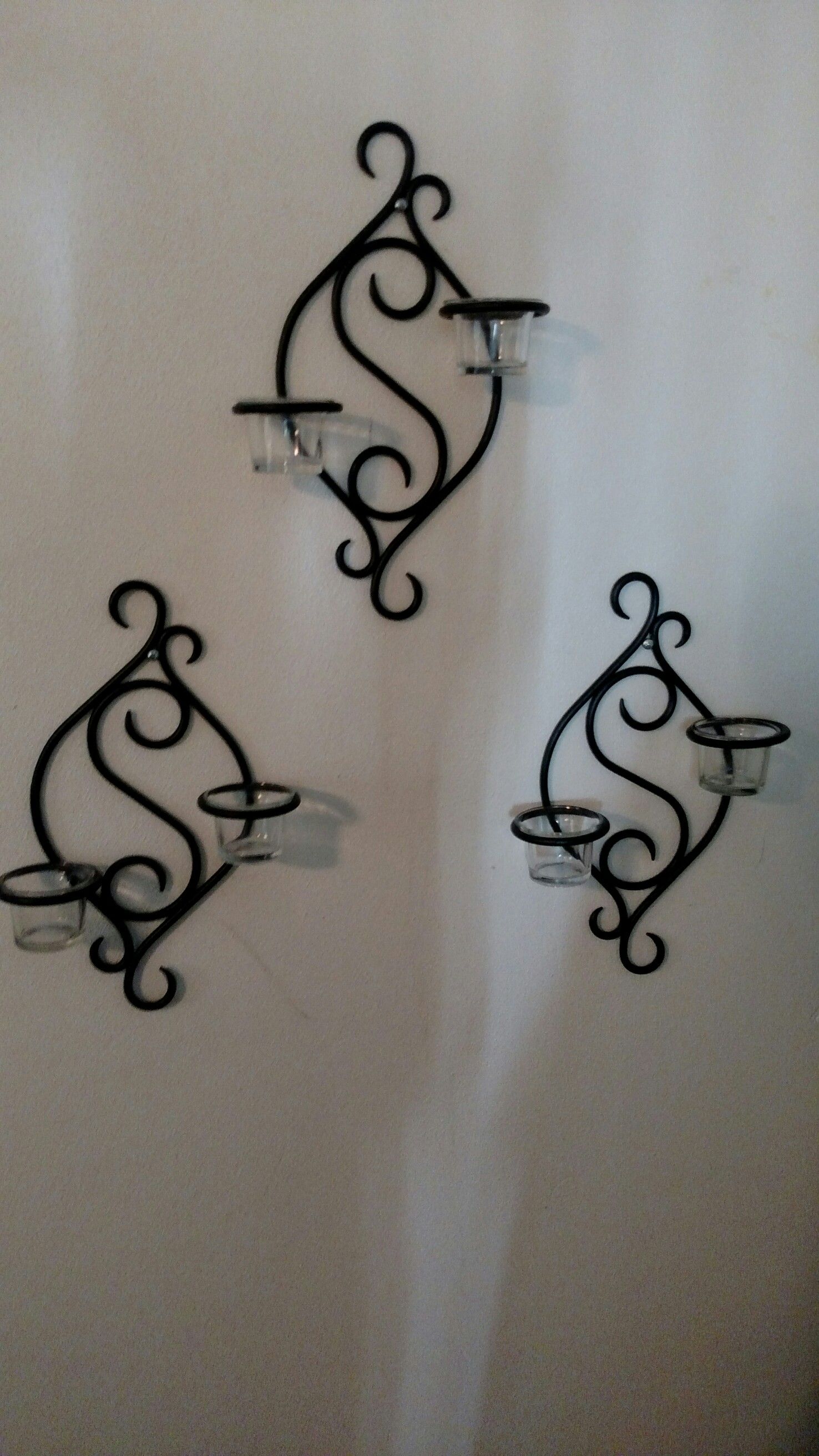 Set of 3 PartyLite Scroll Sconce