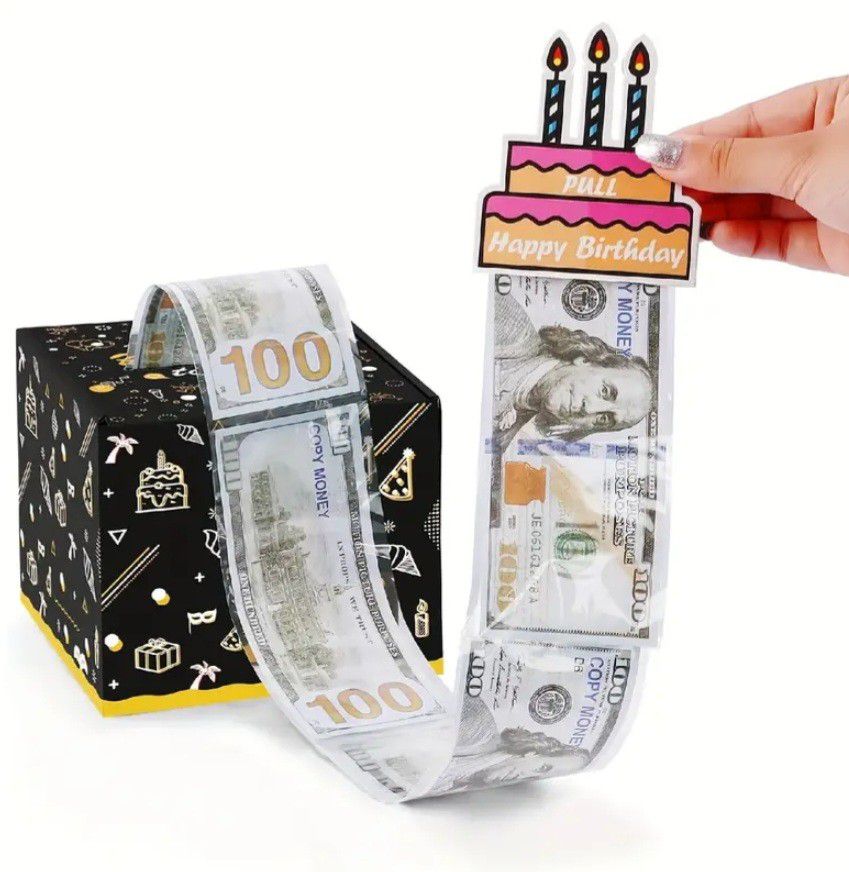 Birthday Gift Box. Happy Birthday Money Box. Pull Tag Money Box. Surprise Money Box. Party Supply. Kid's Gift. Adult Gift. Gifts For Her Gifts For Him