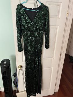 Windsor Green Sparkly Long Dress