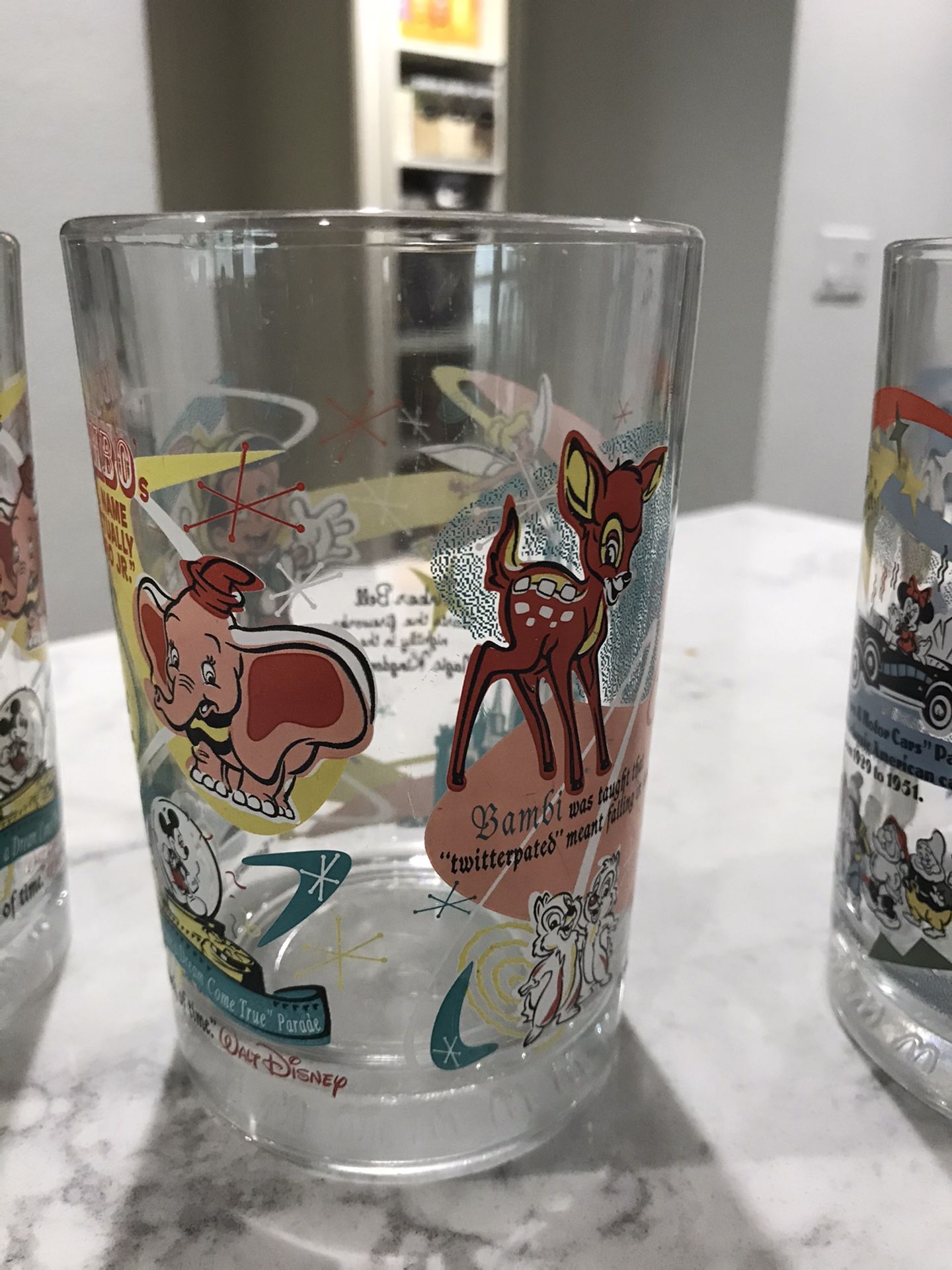 Collectable Disney glasses from Mcdonalds