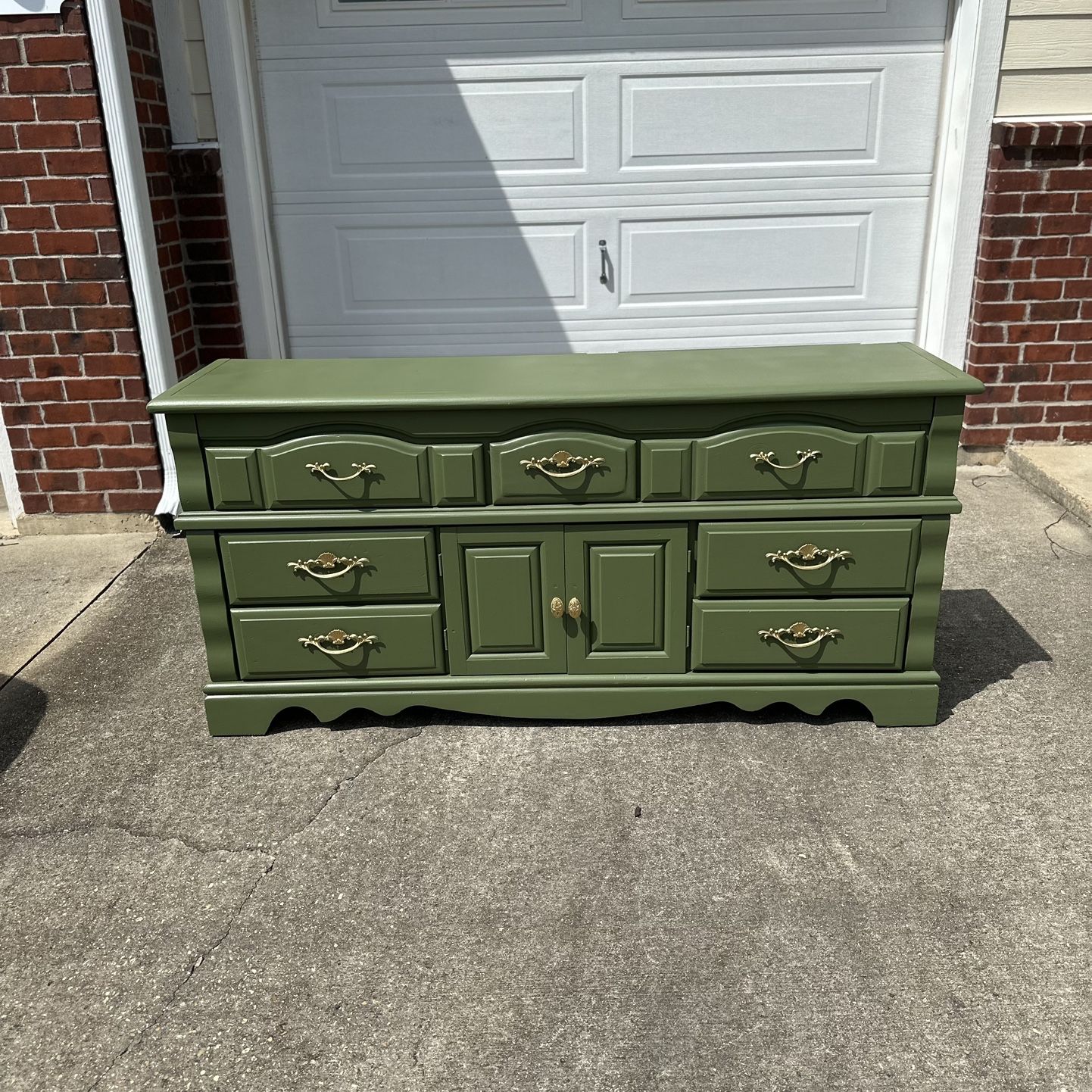 moss green dresser Henley Scalloped Edge 3 Drawer Dresser, Sage Green