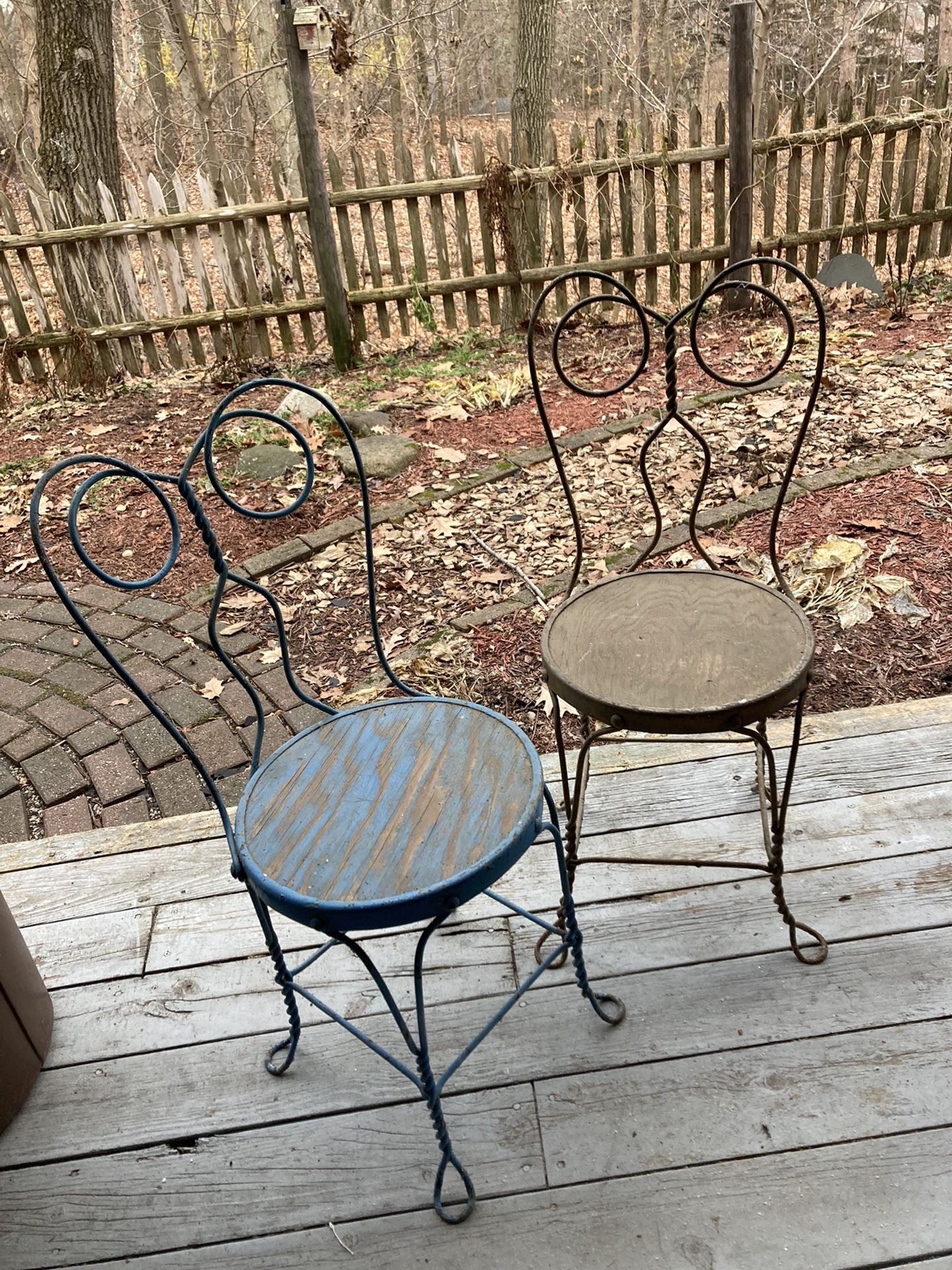 Metal ice cream chairs, Set of Two