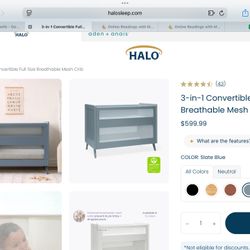 Halo  3 In 1 Crib With Conversion Kit. BRAND NEW IN BOX NEVER OPENED 