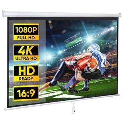New 80" Pull Down Projector Screen Only