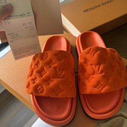 Louis Vuitton Orange Pool Pillow Flat Comfort Mule