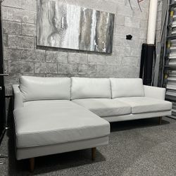 West Elm Leather Sectional 