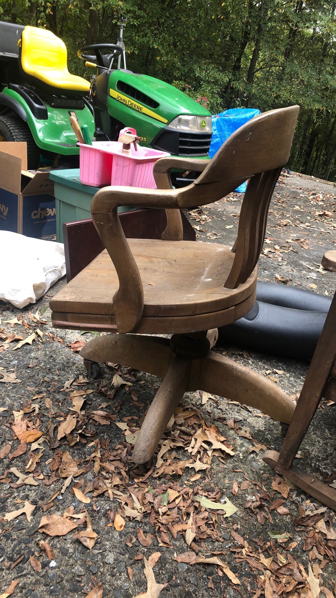 Solid Oak Antique Desk Chair FREE