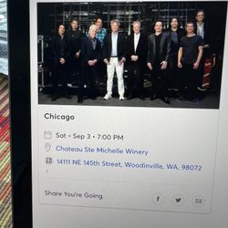 Chicago Concert 9/3/22 $100 Pair