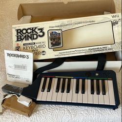 New Rock Band 3 Nintendo Wii Keyboard And Dongle