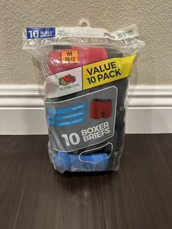 New Fruit Of The Loom Boys Boxer Briefs 10 Pack Size M(10-12)